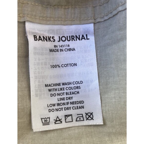 Banks Journal Mens Short Sleeve Dahlia Button Up Small  100% Cotton Floral - Picture 7 of 10